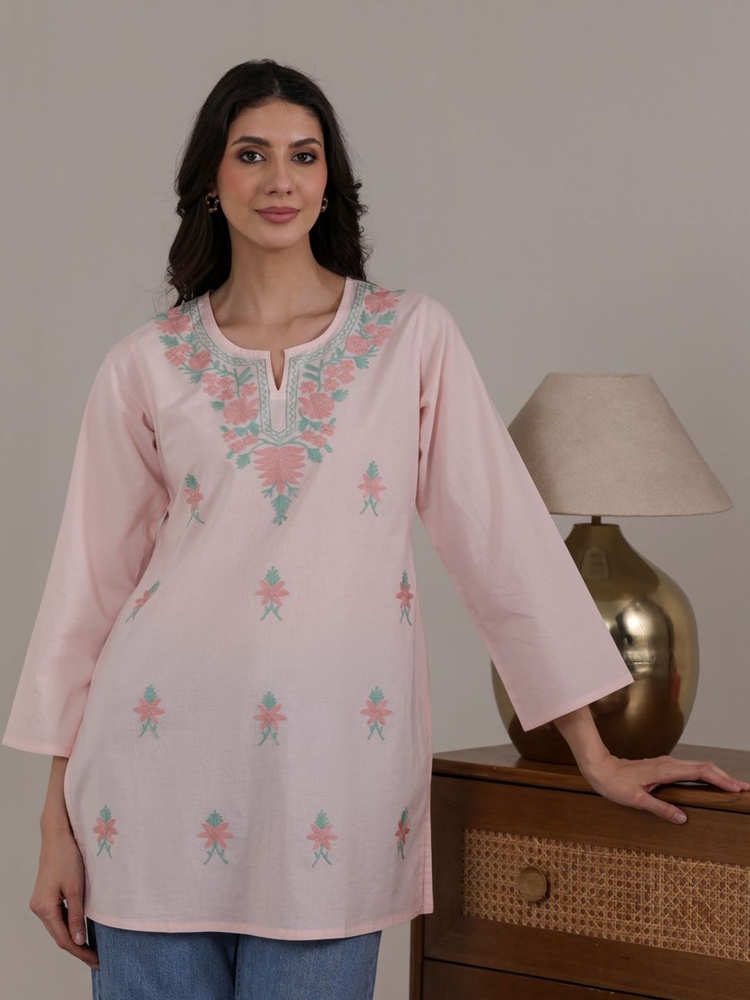 QAZMI Embroidered Pure Cotton Kurti-image-28