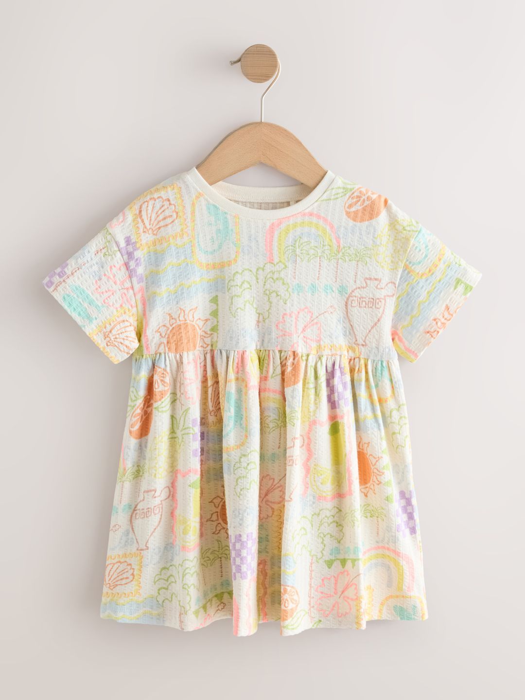 NEXT Girls Pure Cotton Floral Print Fit & Flare Dress-picture-12
