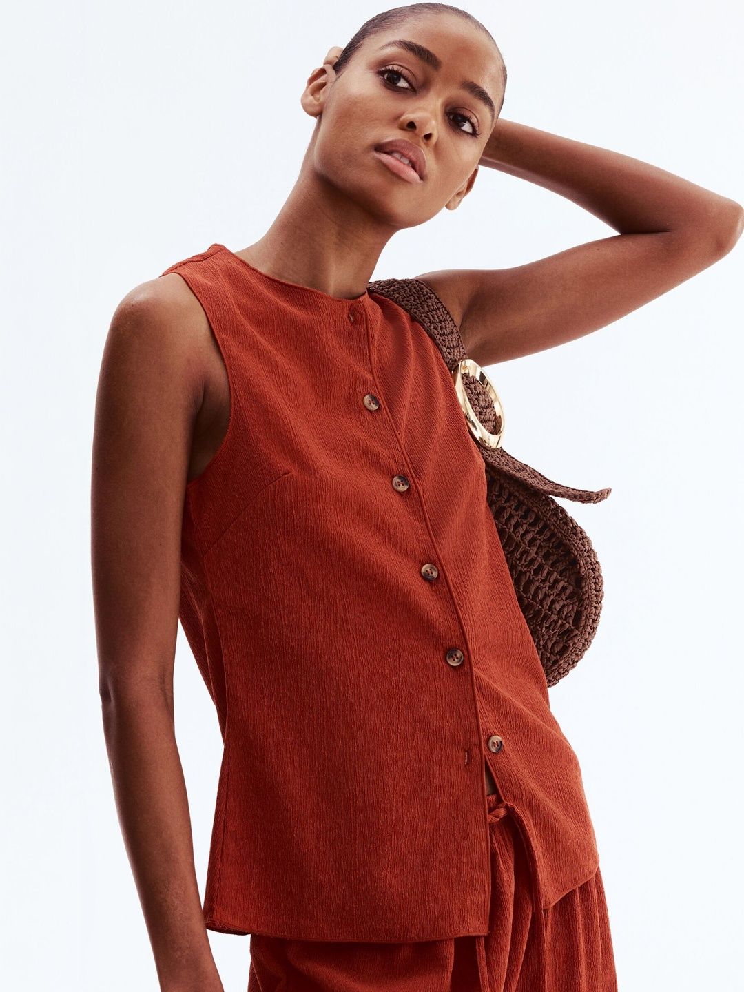 H&M Crinkled Jersey Waistcoat-picture-29
