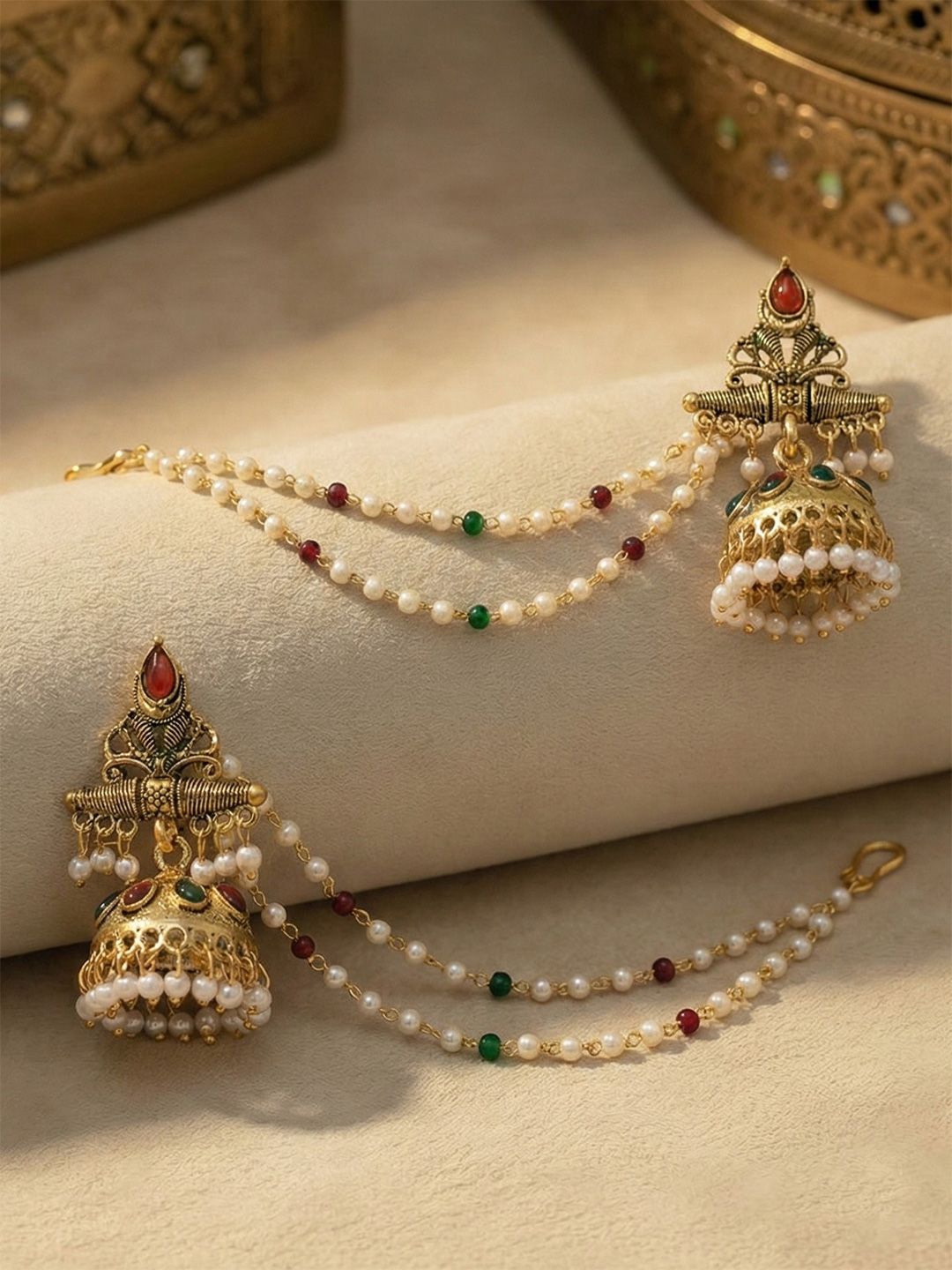 Meira Jewellery Geometric Jhumkas Earrings