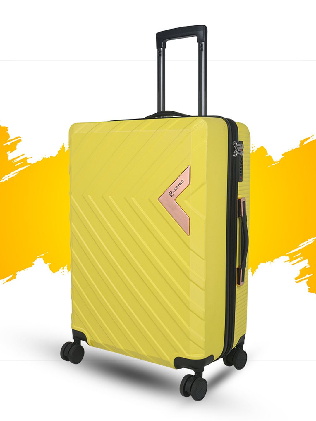 LOUIS POLO VeeZoom Yellow Large Hard Sided Trolley Bag-image-26