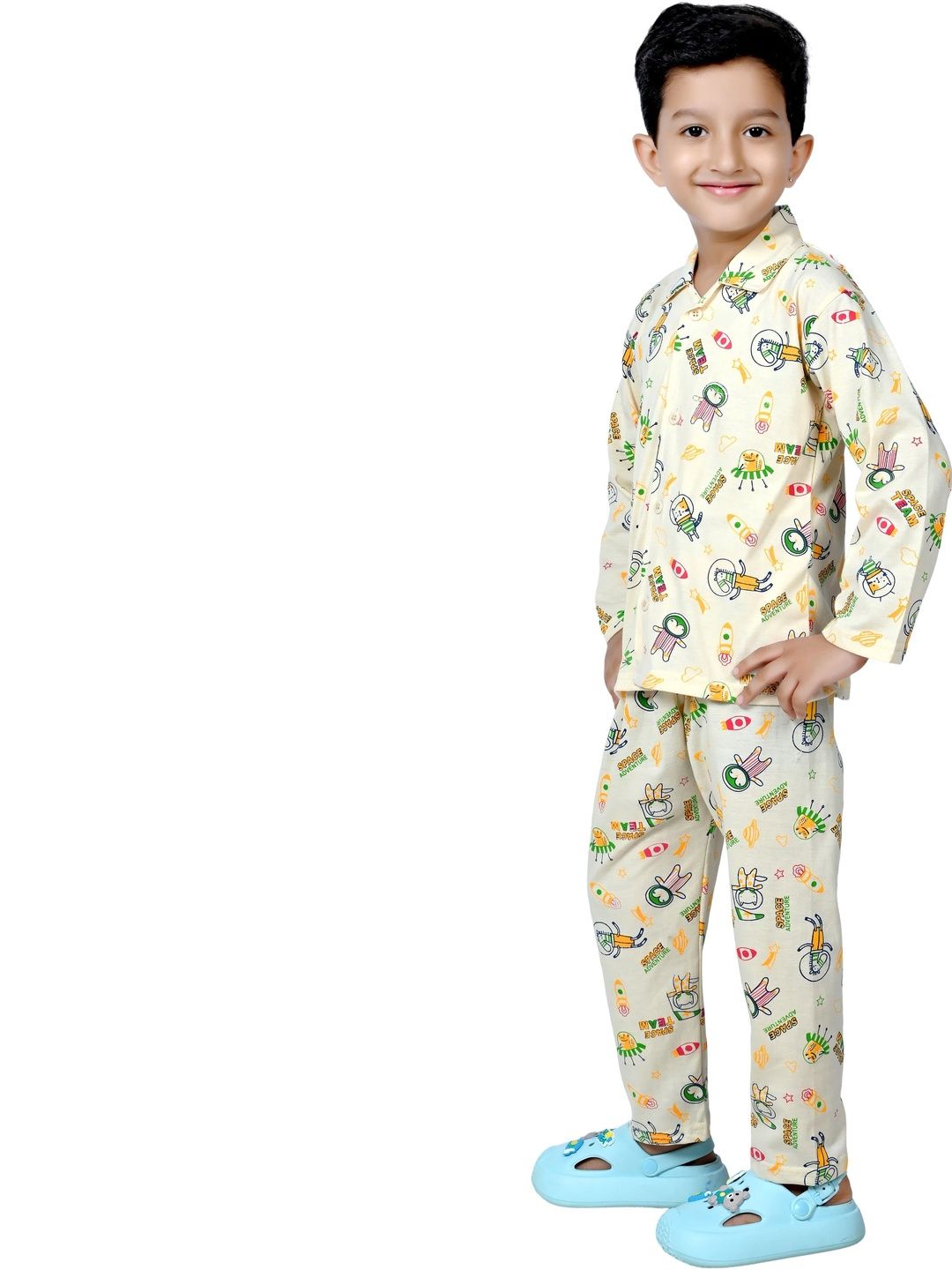 CHICLIFT Kids Pack Of 3 Printed Shirts With Trousers-image-3