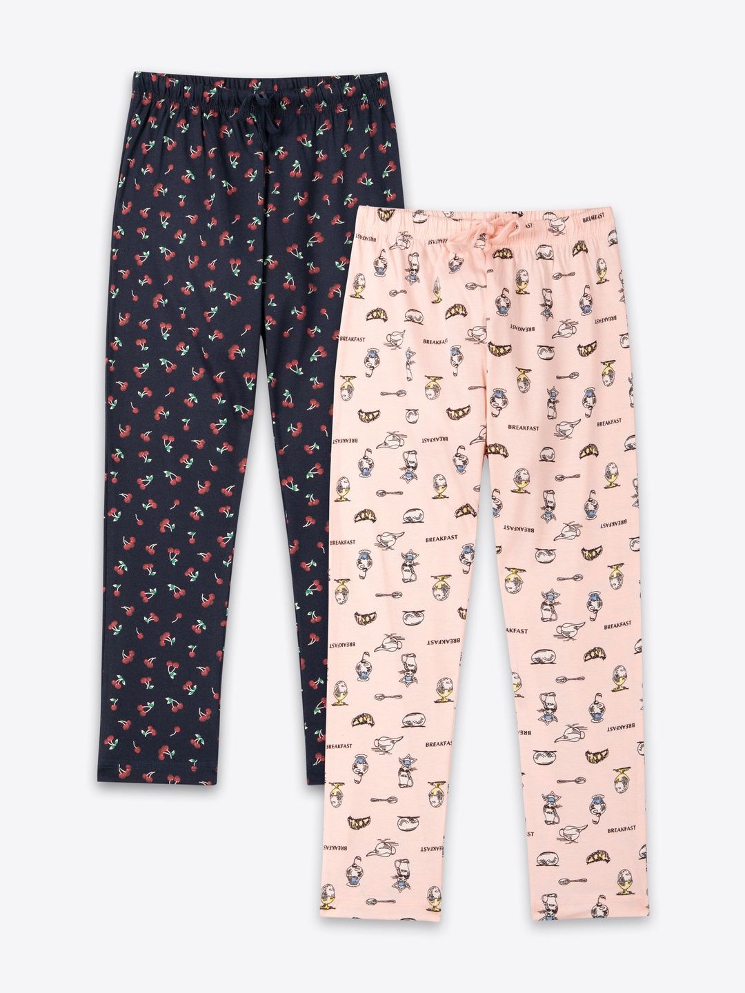 ariel Pack Of 2 Printed Cotton Mid-Rise Straight Lounge Cotton Pants-picture-24