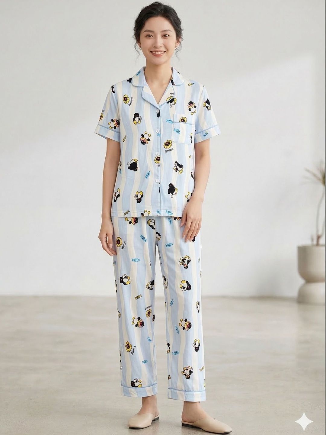 Stem Rope Women Printed Night suit-picture-28