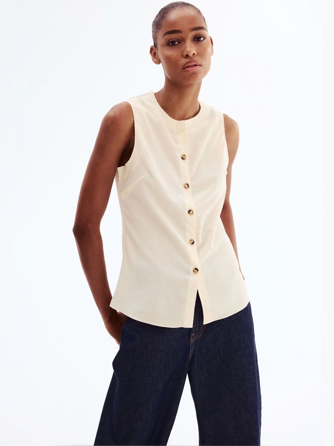 H&M Crinkled Jersey Waistcoat-picture-33