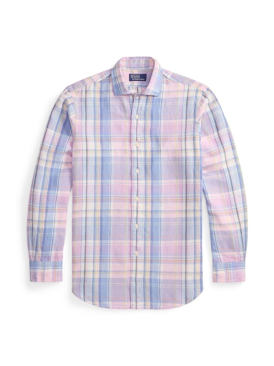Polo Ralph Lauren Men Pink Classic Fit Plaid Slub Linen Shirts-picture-14