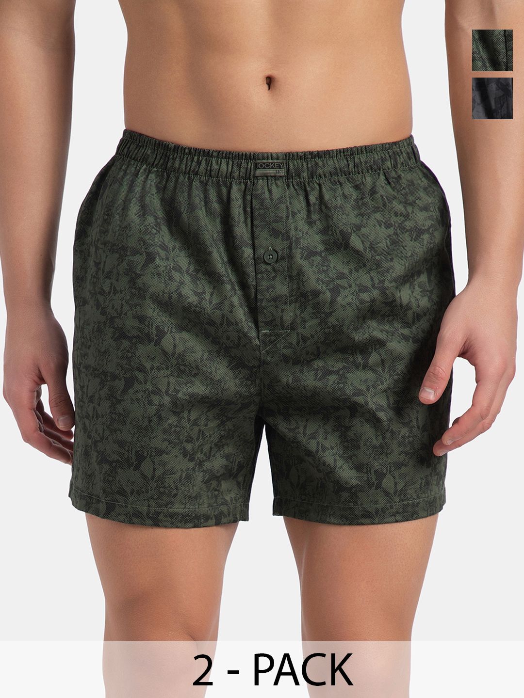 Jockey Pack Of 2 Printed Combed Cotton Boxers-picture-42