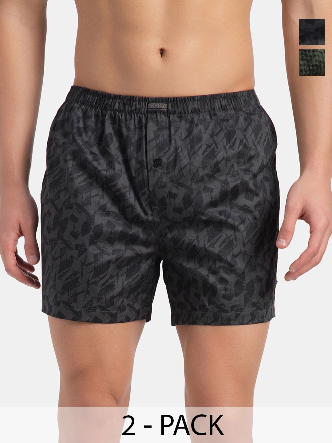 Jockey Pack of 2 Super Combed Mercerized Cotton Woven Checkered Inner Boxers - 8222-picture-17