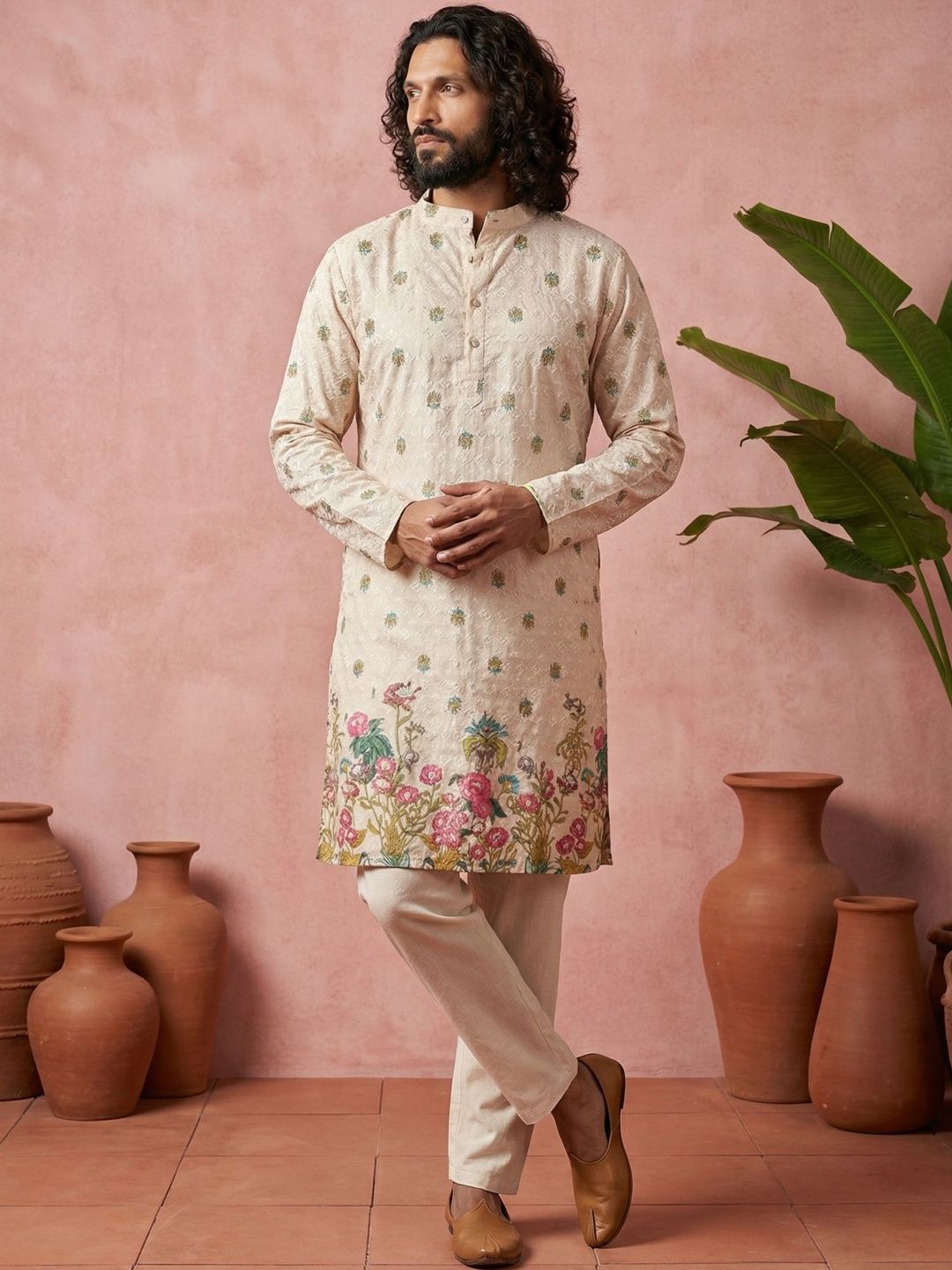 Anouk Mirage Men Printed Sequinned Kurta-image-5