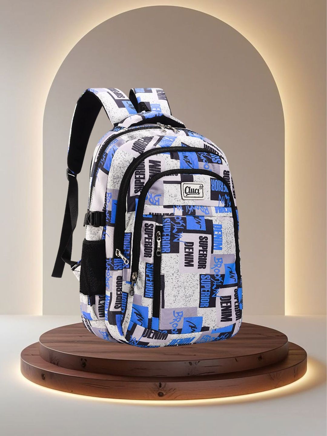 Cluci Unisex Typography Backpack with Compression Straps-picture-24
