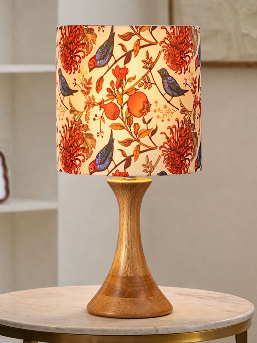 Glowhere Multicoloured Wood Industrial Cylindrical Shaped Table Lamp with Bulb-picture-52
