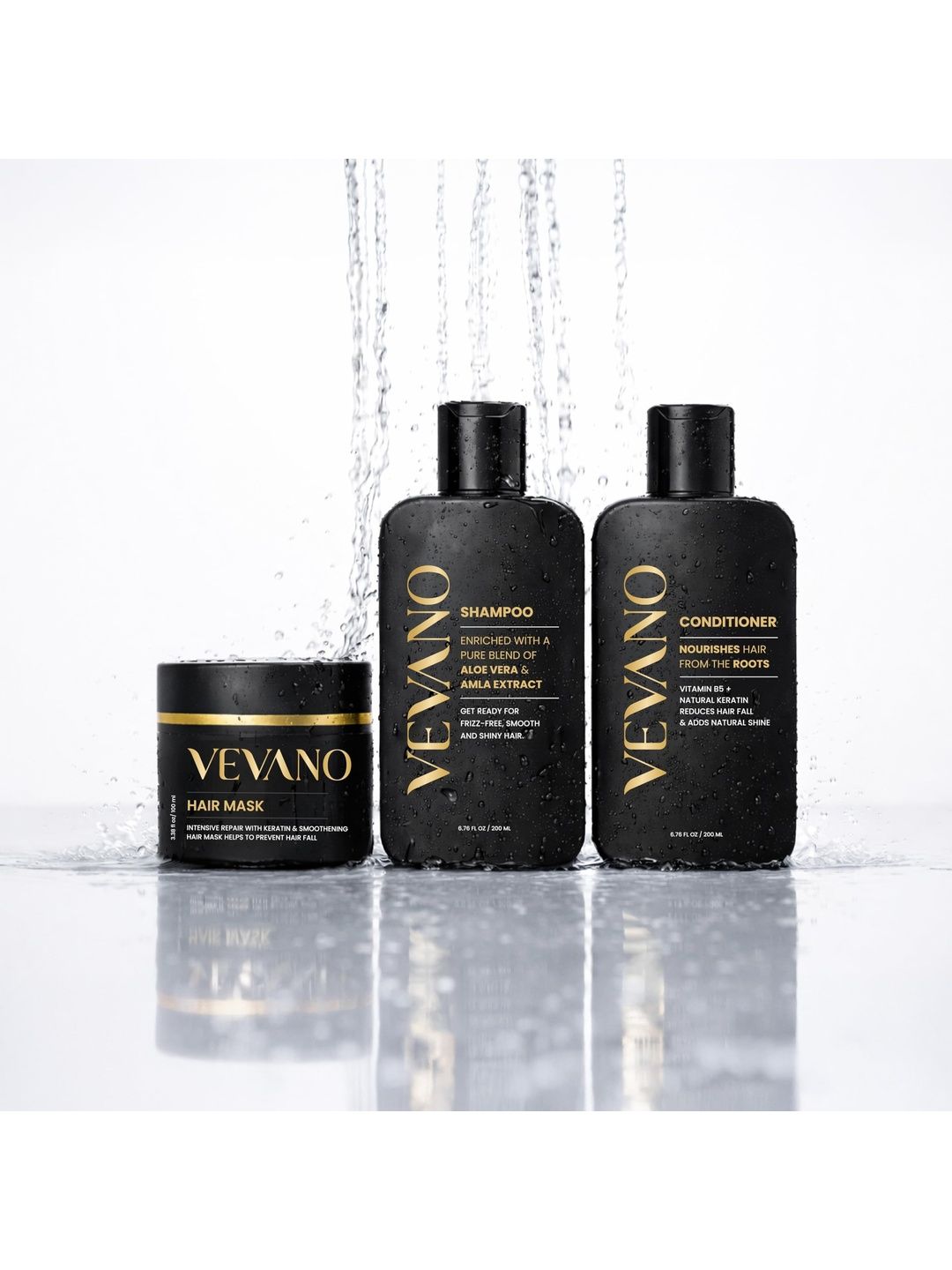 VEVANO Set Of 3 Hair Mask- 100 ml- Shampoo & Conditioner- 200 ml Each-image-9