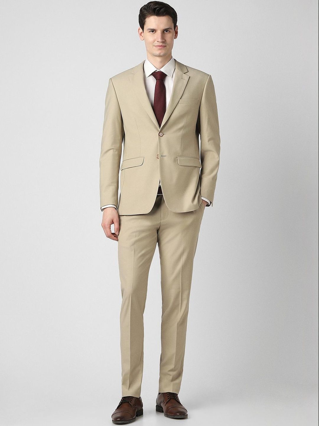 Peter England Elite Slim-Fit Single-Breasted Two-Piece Suit-picture-26