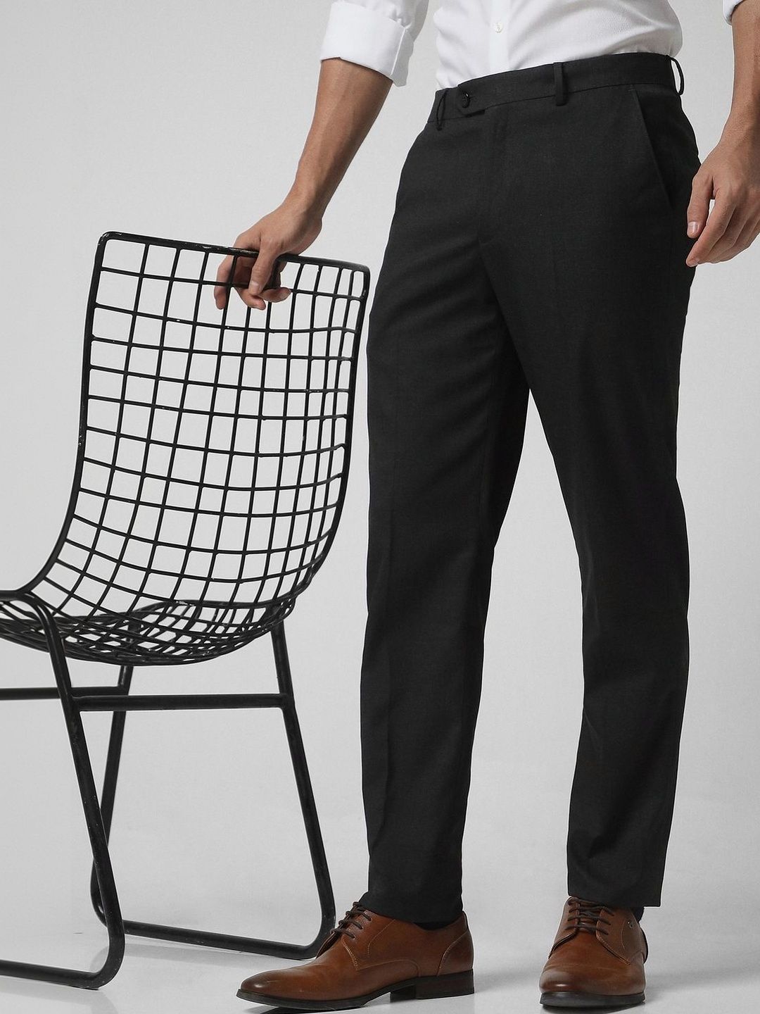 Peter England Elite Men Slim Fit Trousers-picture-25