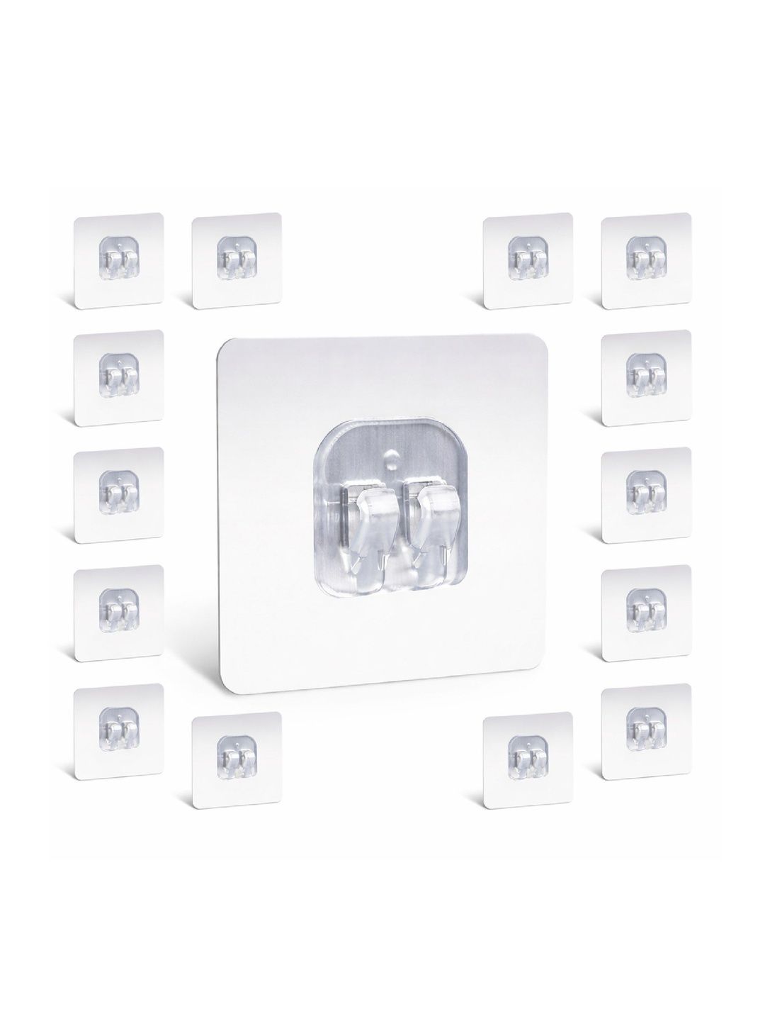 CUVLY Pack of 10 Transparent ABS Hooks and Holders-image-49