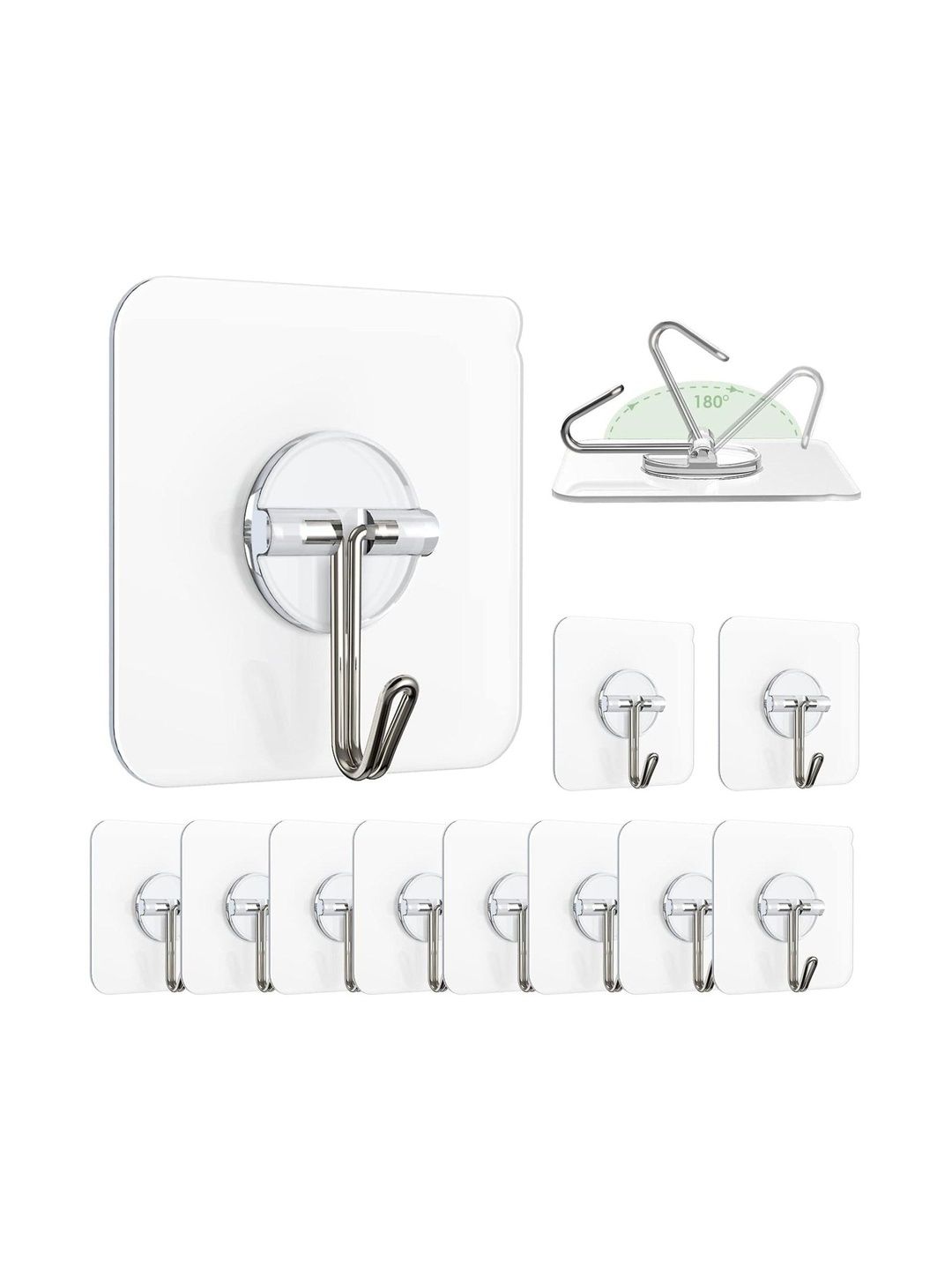 CUVLY Transparent Stainless Steel Hooks and Holders-image-4