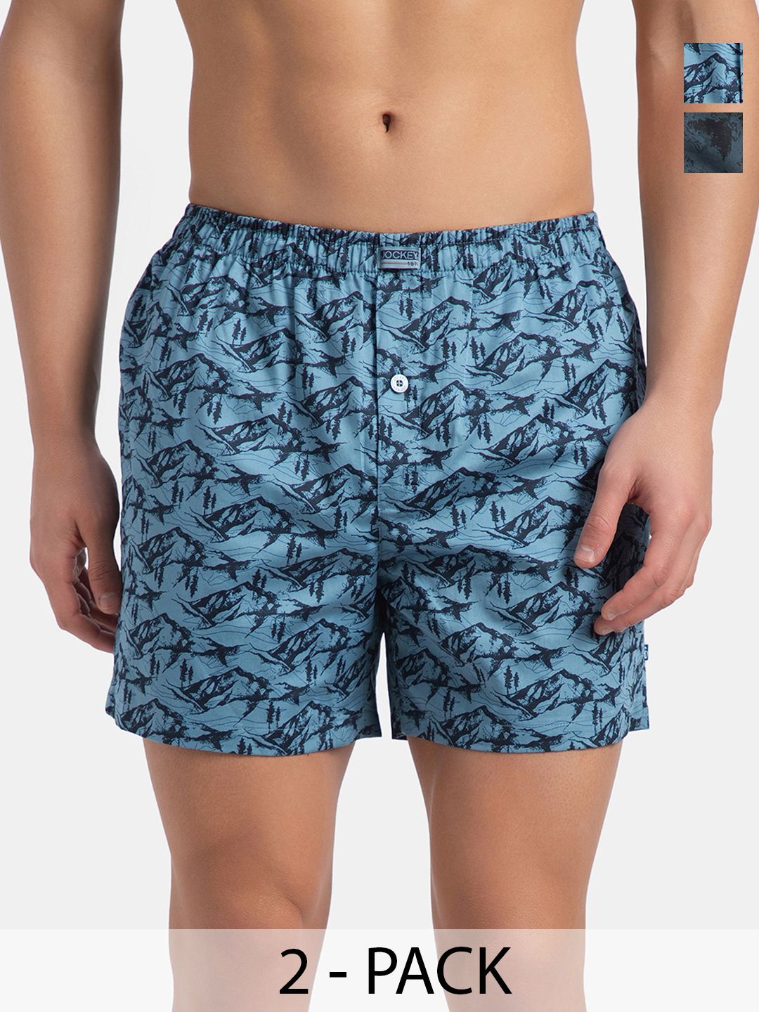 Jockey Pack of 2 Super Combed Mercerized Cotton Woven Checkered Inner Boxers - 8222-picture-22