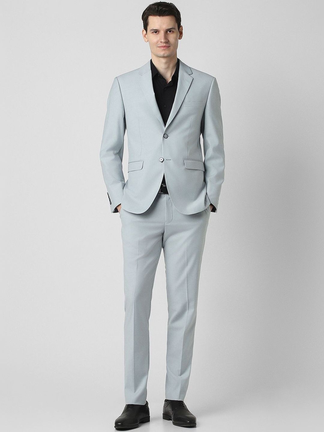 Peter England Elite Slim-Fit Single-Breasted Two-Piece Suit-picture-41