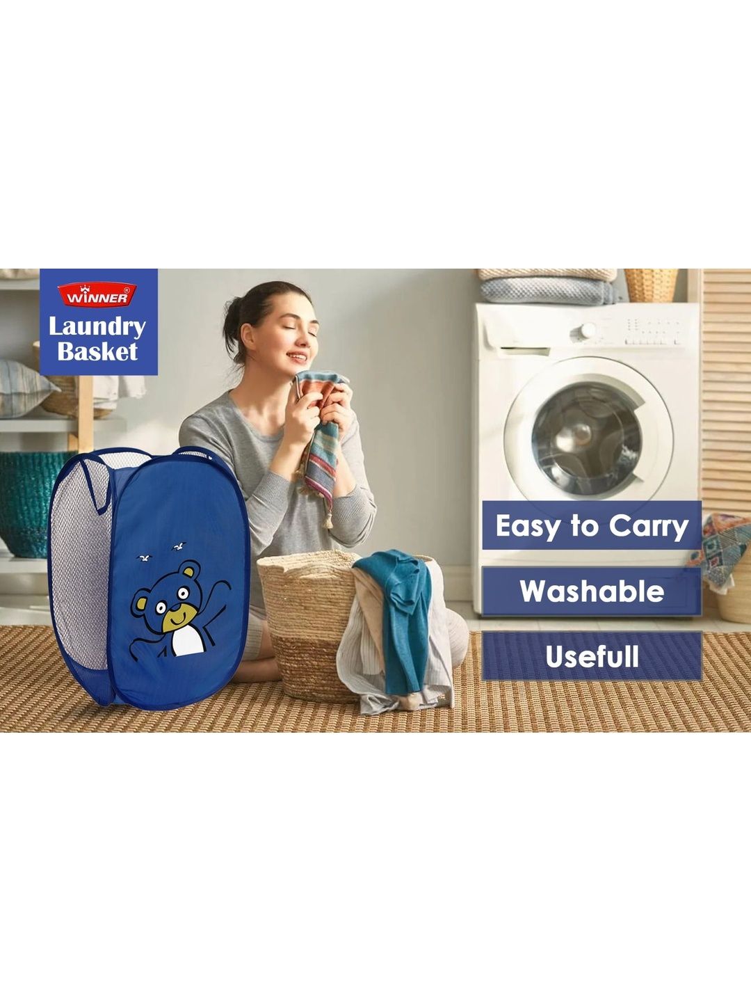 winner Blue Printed Laundry Bag-image-14