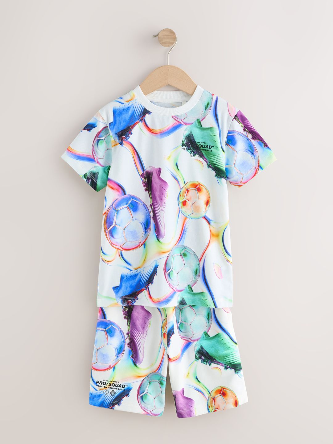 NEXT Boys Pure Cotton Printed T-shirt with Shorts