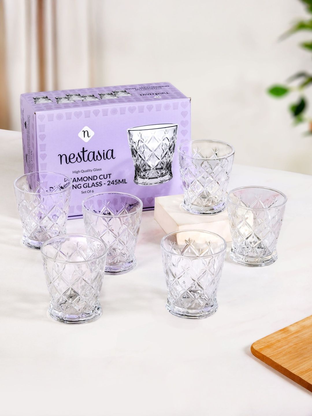 Nestasia Unisex Transparent Glass Water Glass-picture-43