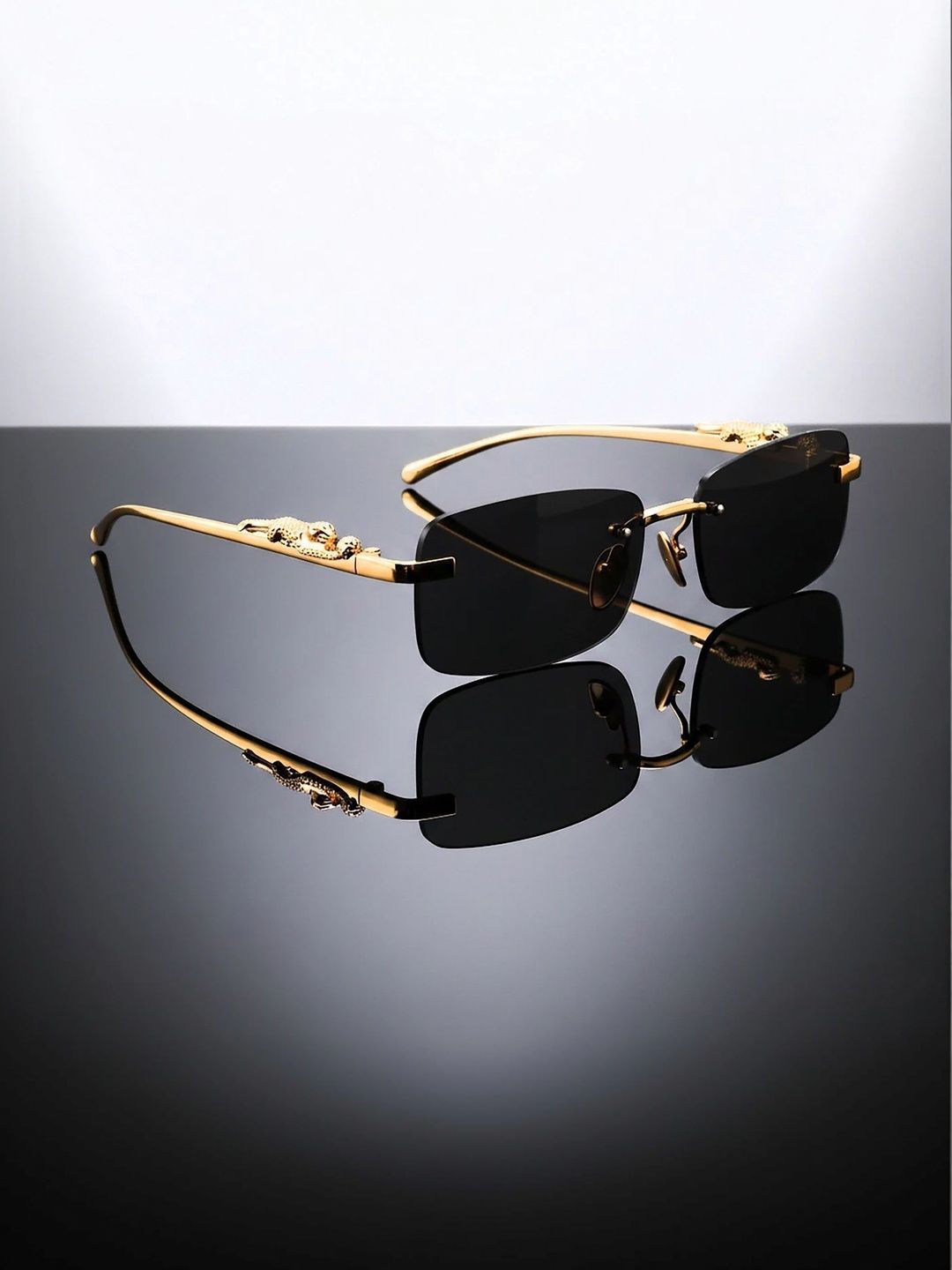 Elligator Men Black Rectangle Sunglasses with-picture-15