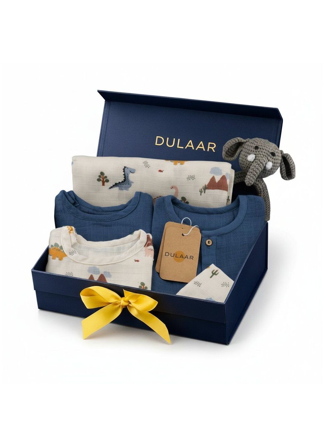 DULAAR Infants Pack Of 6 Printed Organic Cotton Baby Apparel Gift Set-picture-27