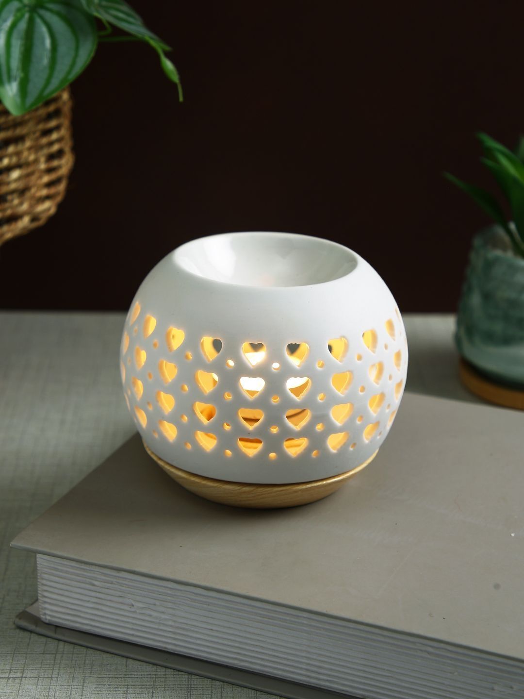 Aapno Rajasthan White Ceramic Aroma Oil Diffuser-picture-54