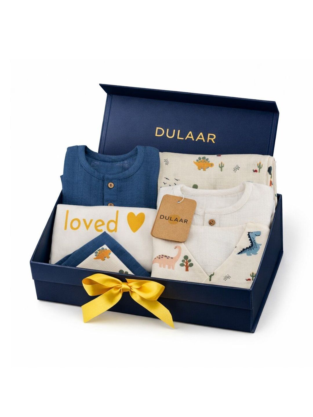 DULAAR Infants Pack Of 7 Printed Organic Cotton Baby Apparel Gift Set-picture-13