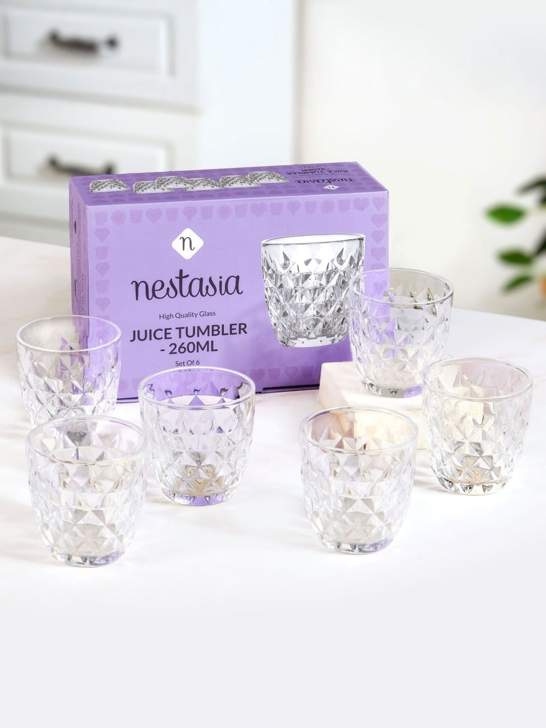 Nestasia Unisex Transparent Glass Water Glass-picture-42