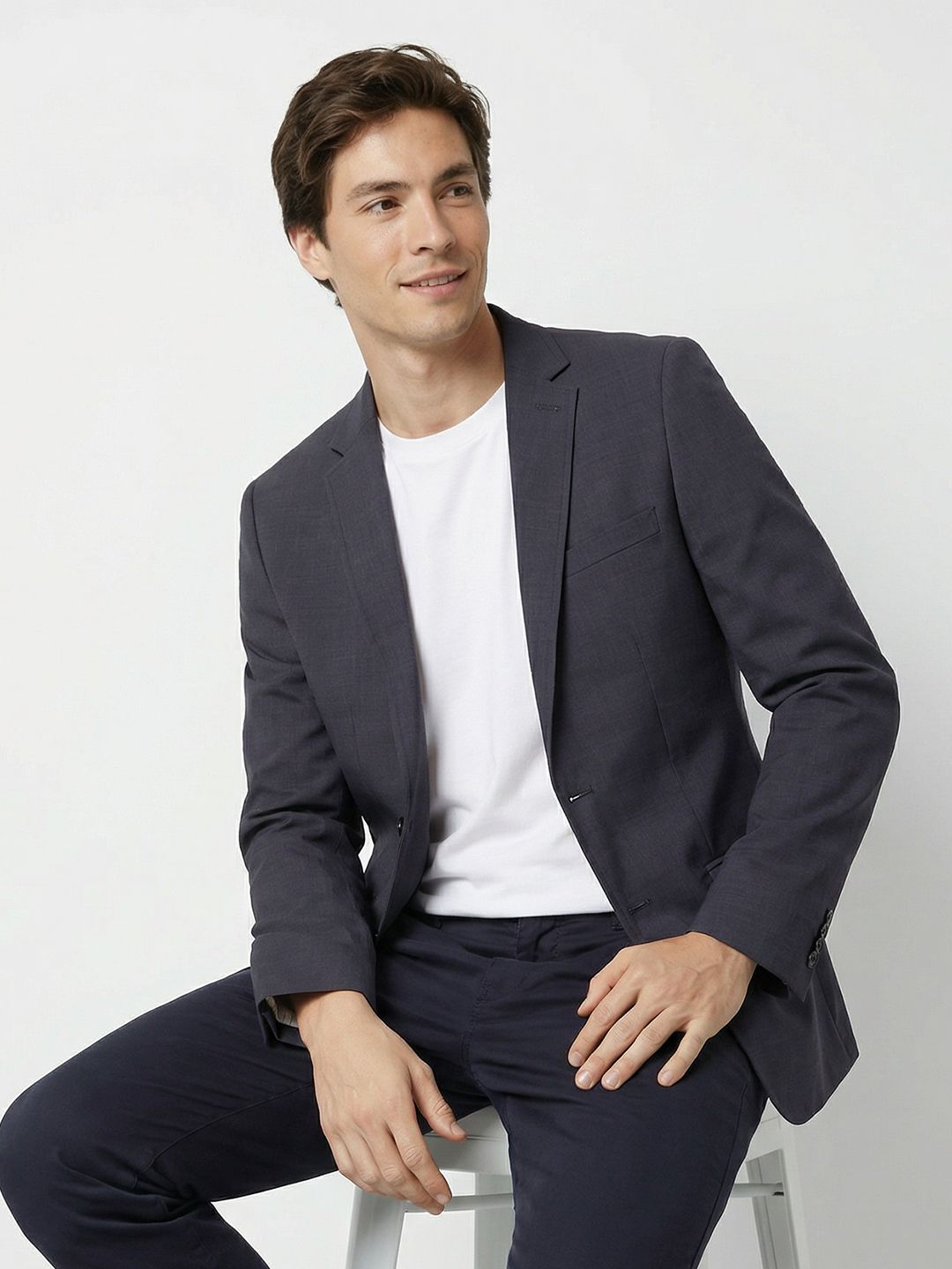 Mast & Harbour Self Design Notched Lapel blazer-picture-37