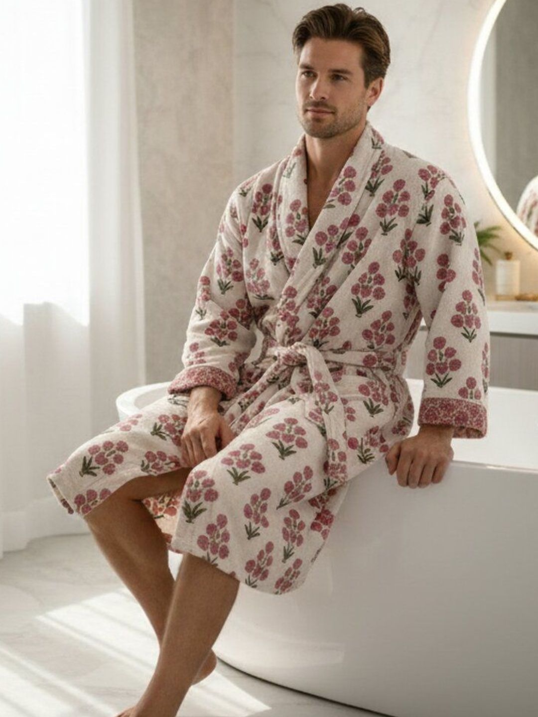 Jinaya's Cotton Knee Length Bath Robe and Wraps-image-3