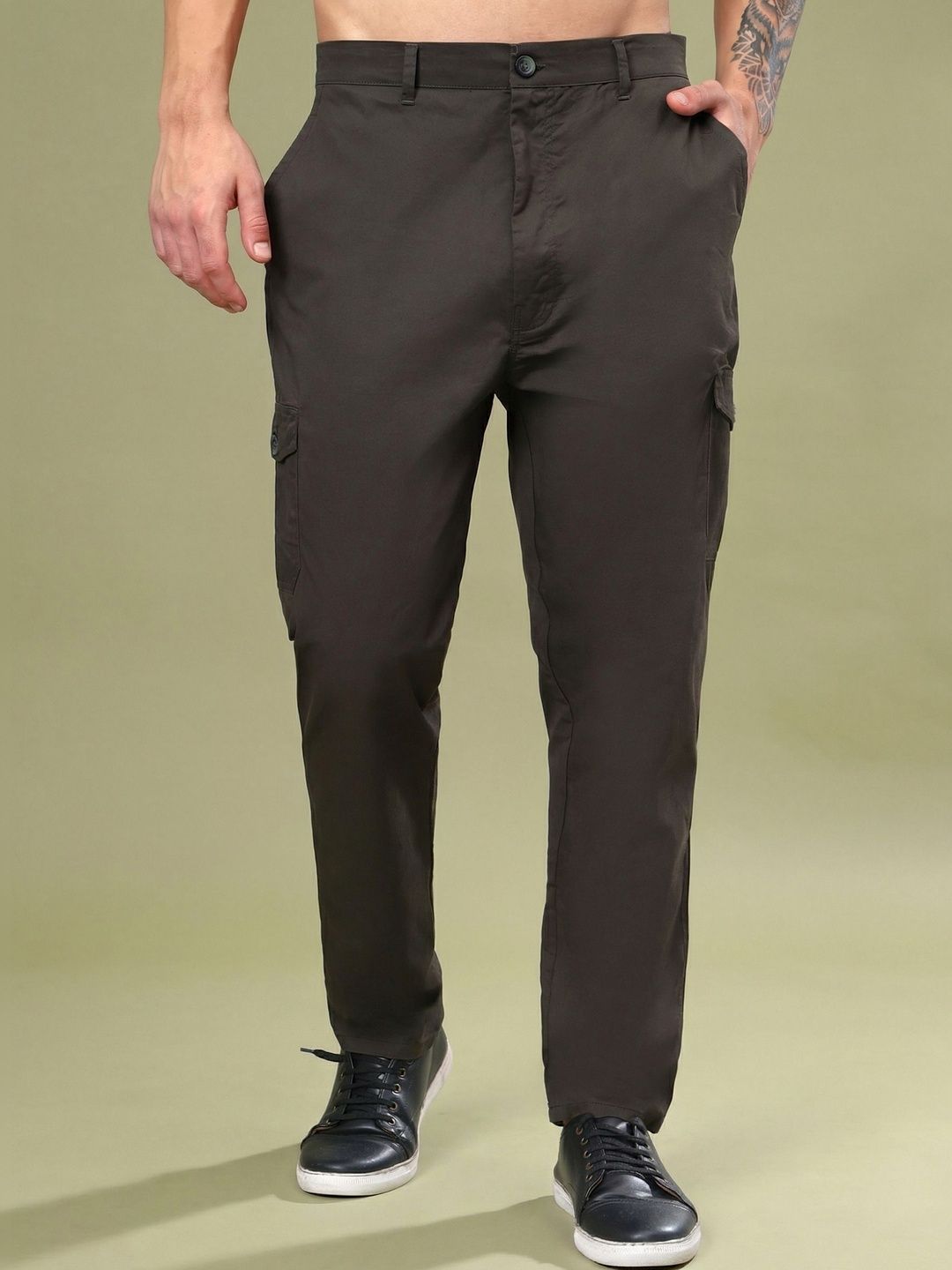 HERE&NOW Men Relaxed Easy Wash Cargos Trousers-picture-35