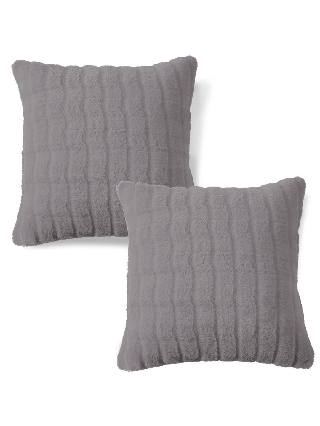 HOKIPO Light Grey 'Plush Haven' Premium Cushion Cover 18x18 inch Pack of 2-image-30