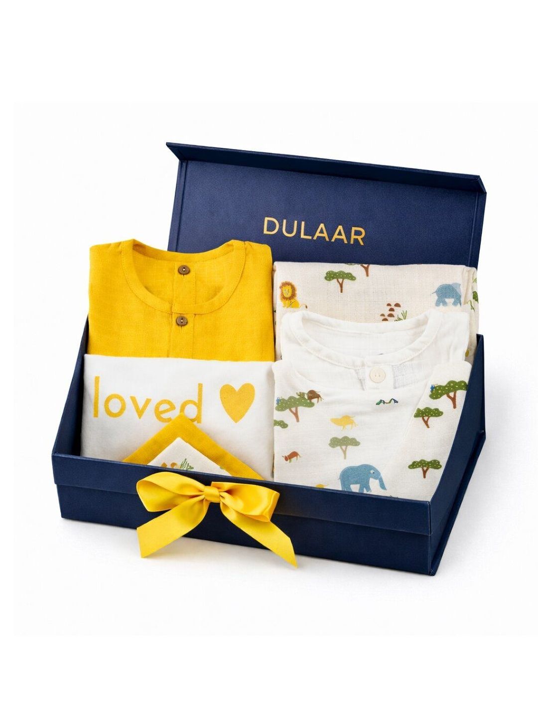 DULAAR Infants Pack Of 7 Printed Organic Cotton Baby Apparel Gift Set-picture-43