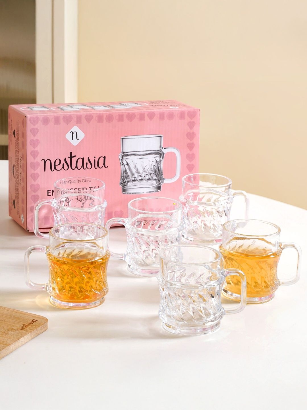 Nestasia Transparent Solid Glass Transparent Cups Set of Cups and Mugs-picture-7