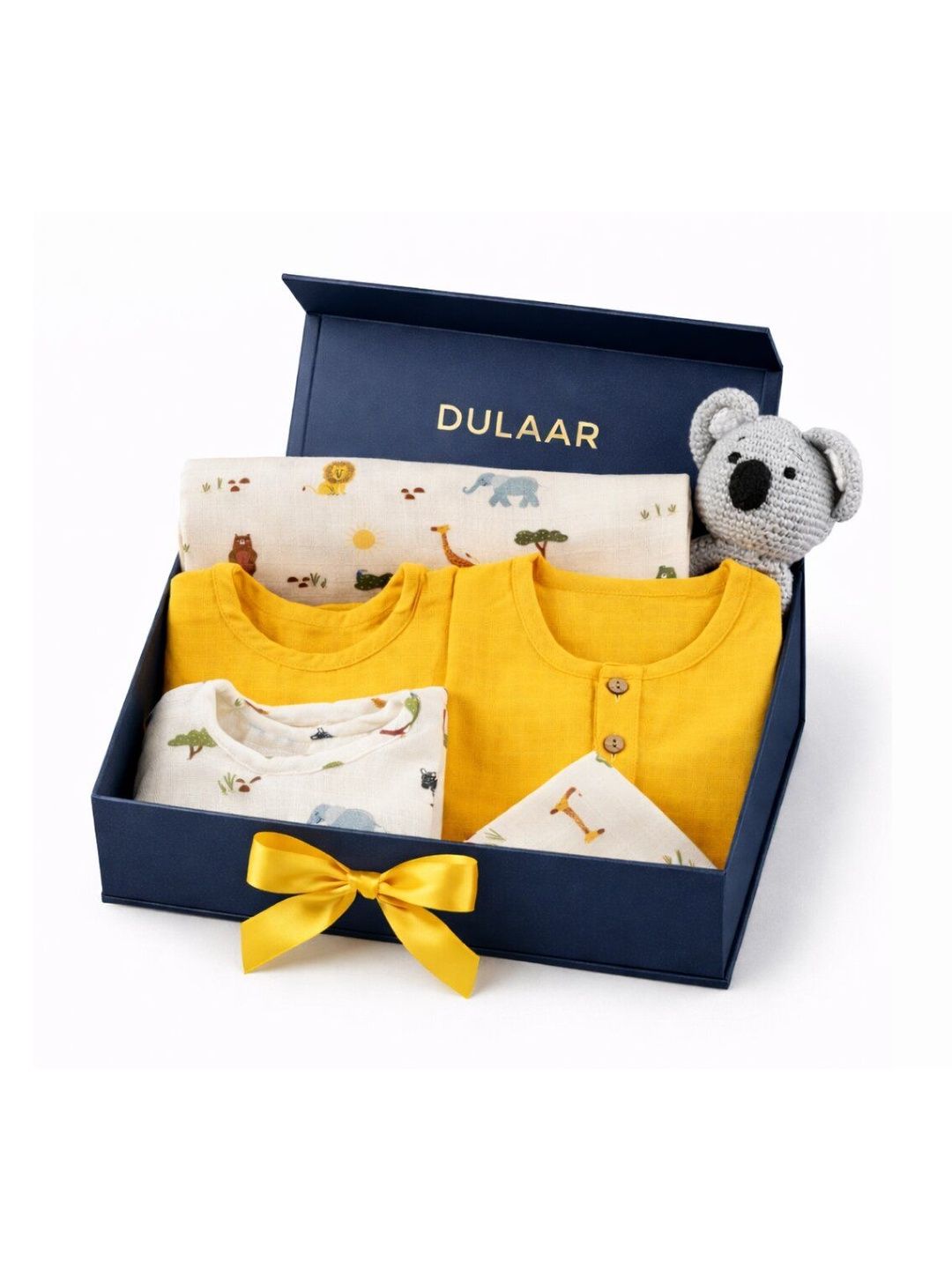 DULAAR Infants Pack Of 6 Printed Organic Cotton Baby Apparel Gift Set-picture-26