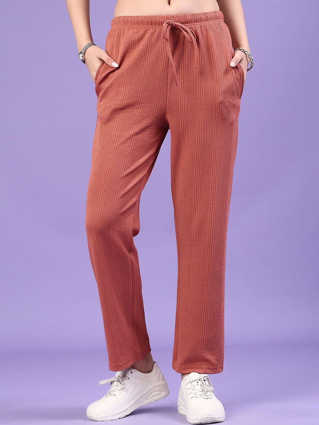 V-Mart Women Western Solid Textured Regular Trousers-picture-27