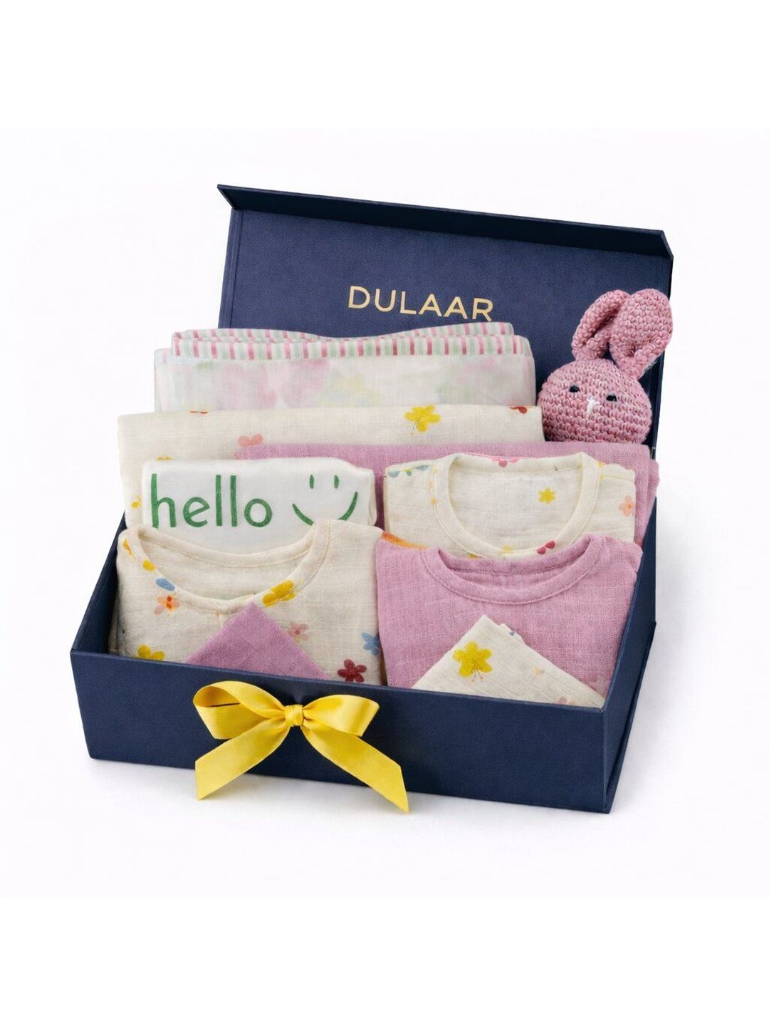 DULAAR Infants Pack Of 8 Printed Organic Cotton Baby Apparel Gift Set-image-44