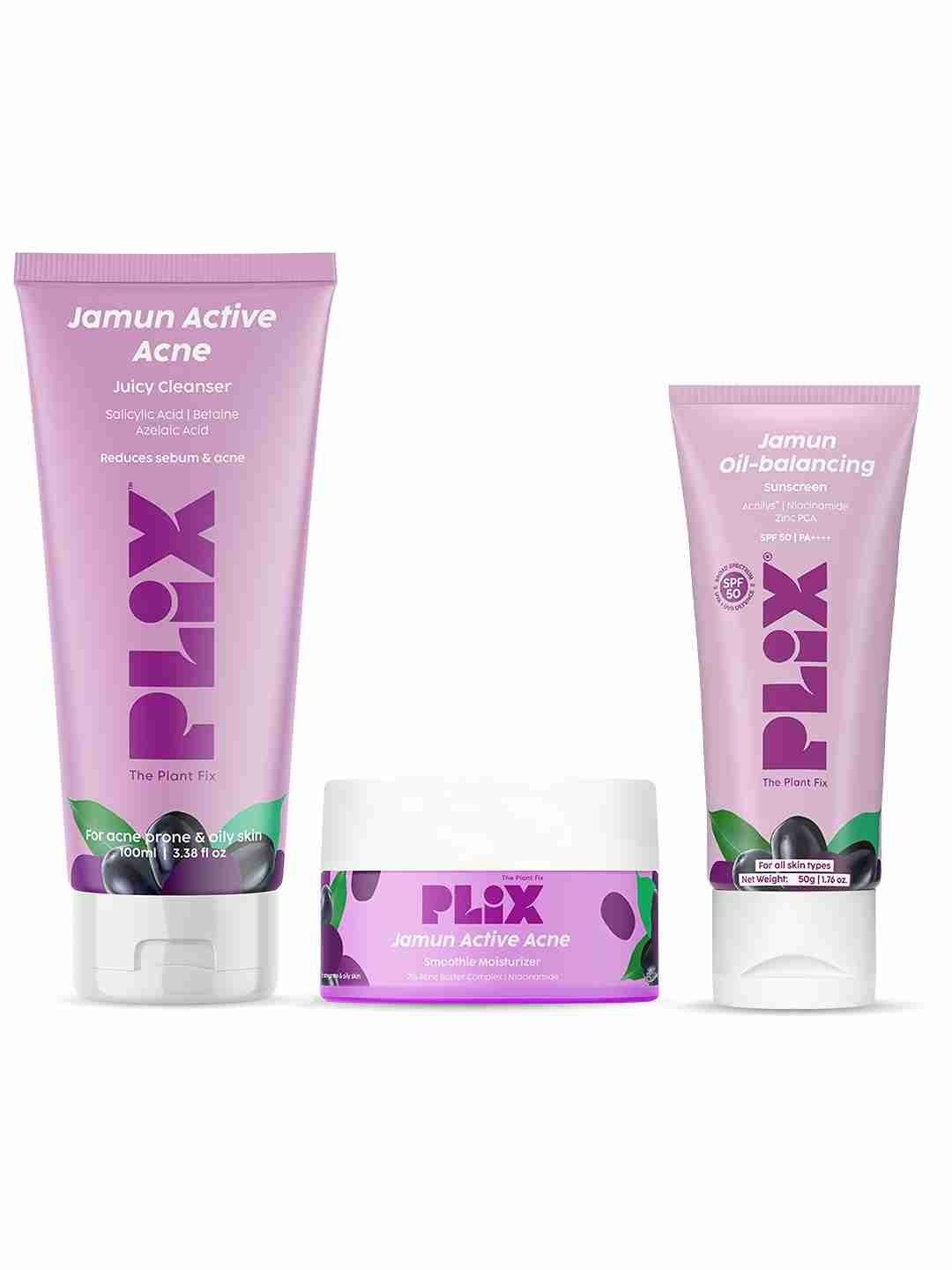 PLIX THE PLANT FIX Set Of 3 Jamun Moisturizer & Sunscreen - 50ml Each With Cleanser 100 ml-image-36