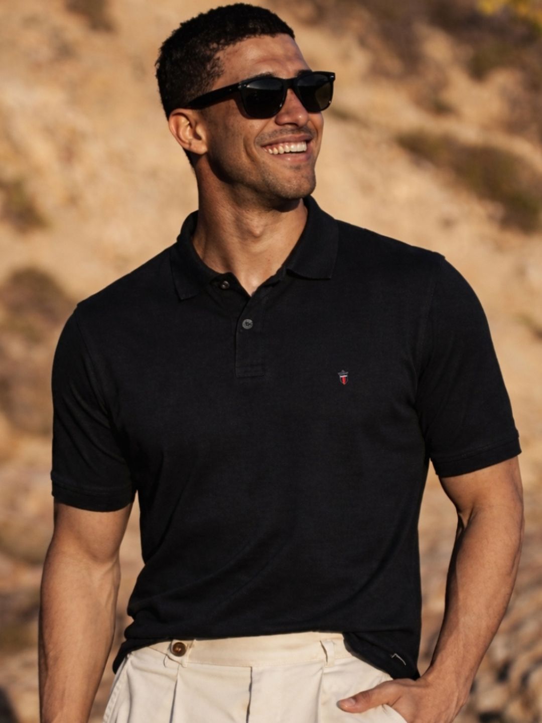 Louis Philippe Sport Solid Polo Collar Slim Fit T-shirt