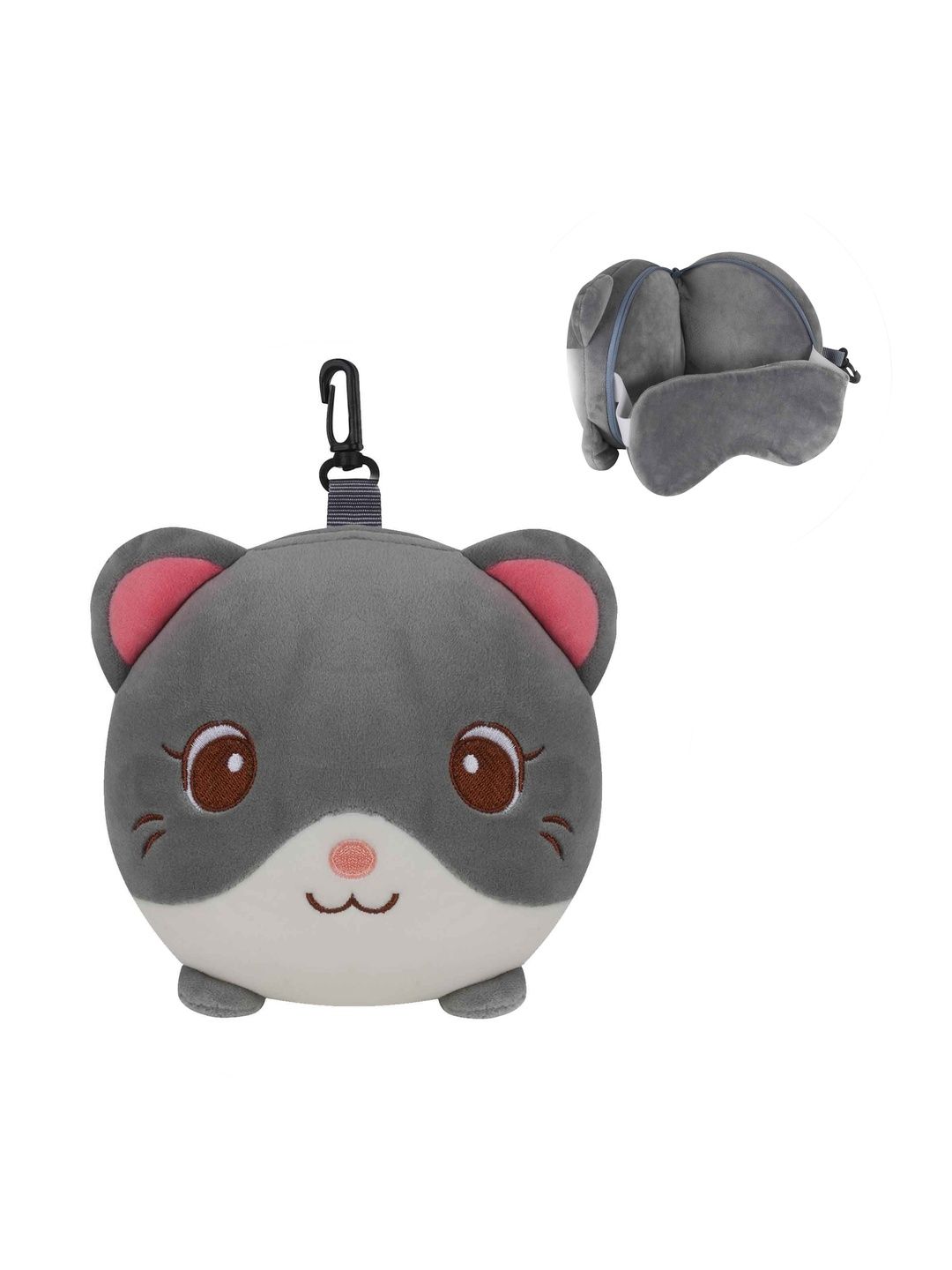 VEA Grey Polyester Breathable Travel Pillow-image-27