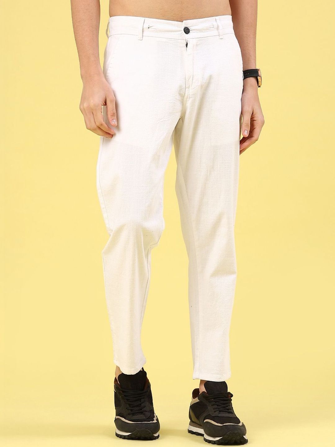 V-Mart Men Solid Linen Casual TrouserTrousers-image-24