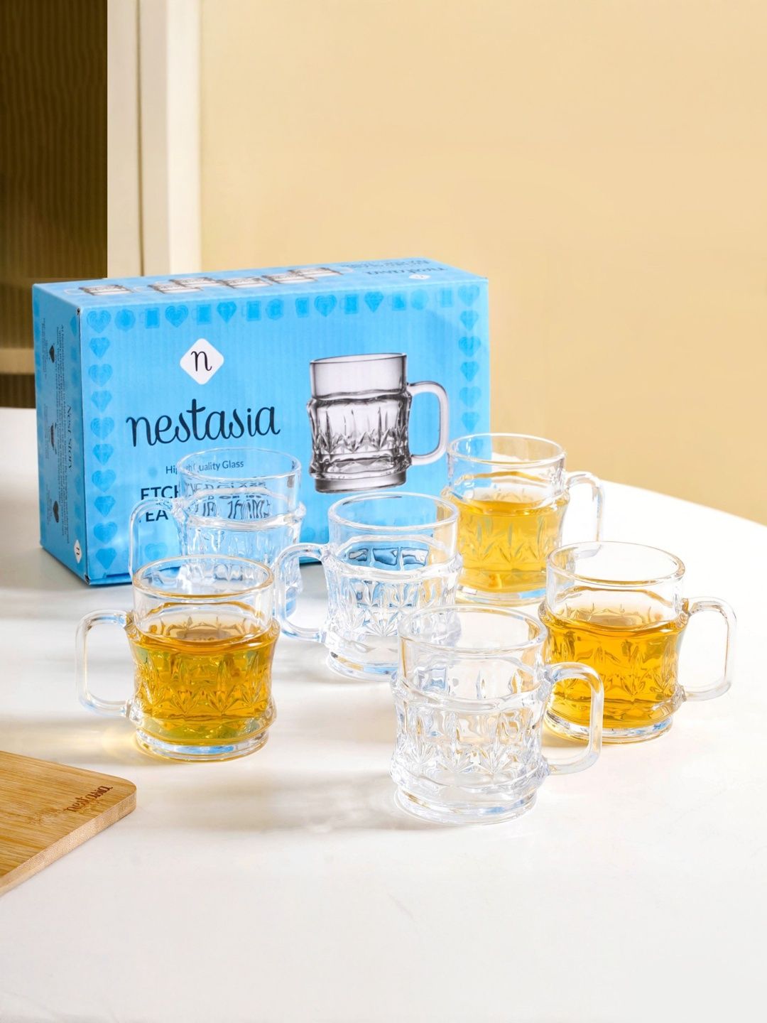 Nestasia Transparent Solid Glass Transparent Cups Set of Cups and Mugs-picture-26