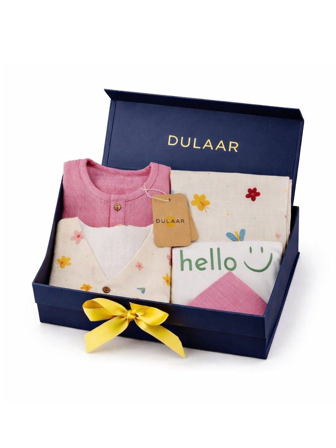 DULAAR Infants Pack Of 7 Printed Organic Cotton Baby Apparel Gift Set-picture-25