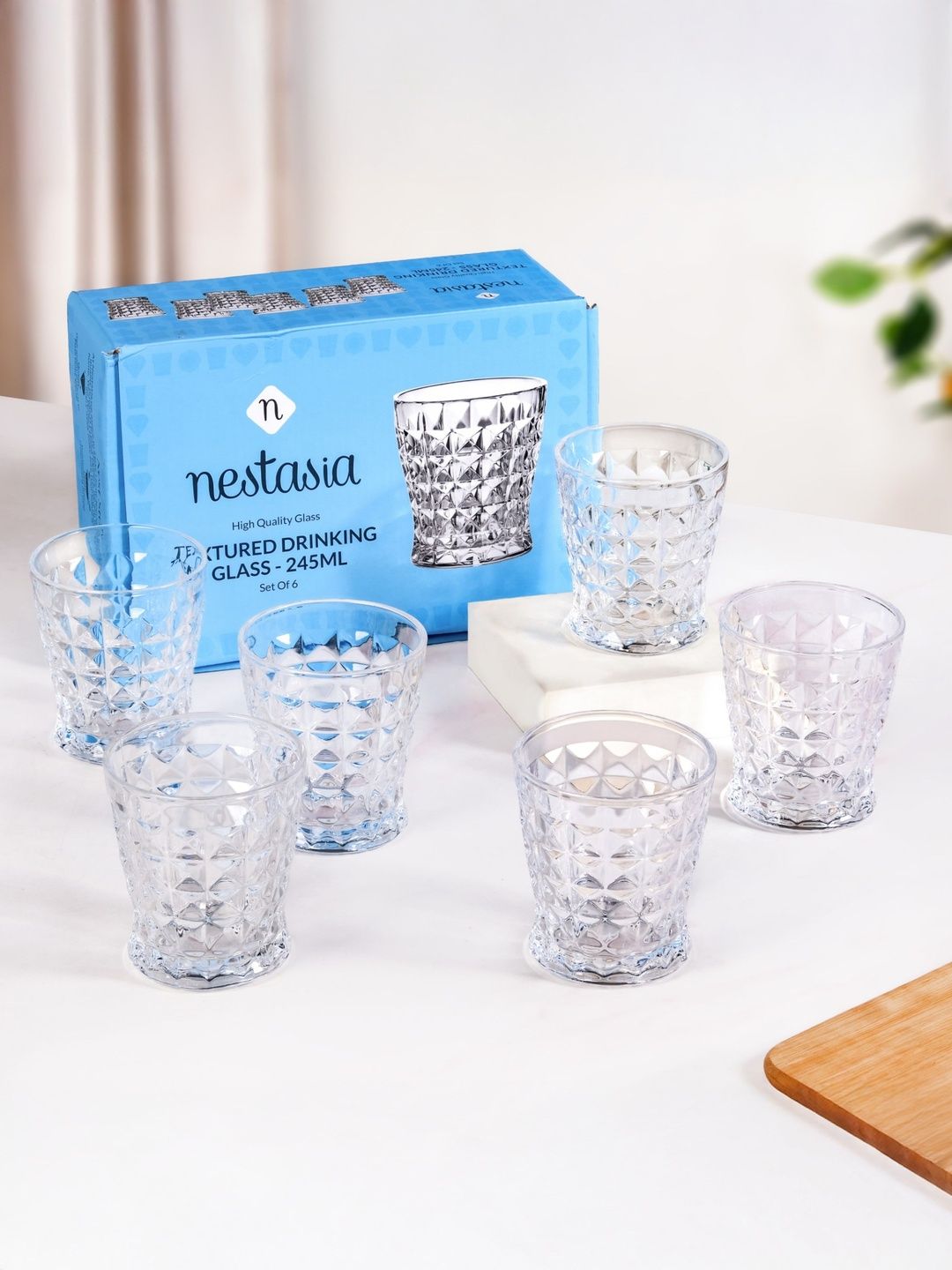 Nestasia Unisex Transparent Glass Water Glass-picture-49