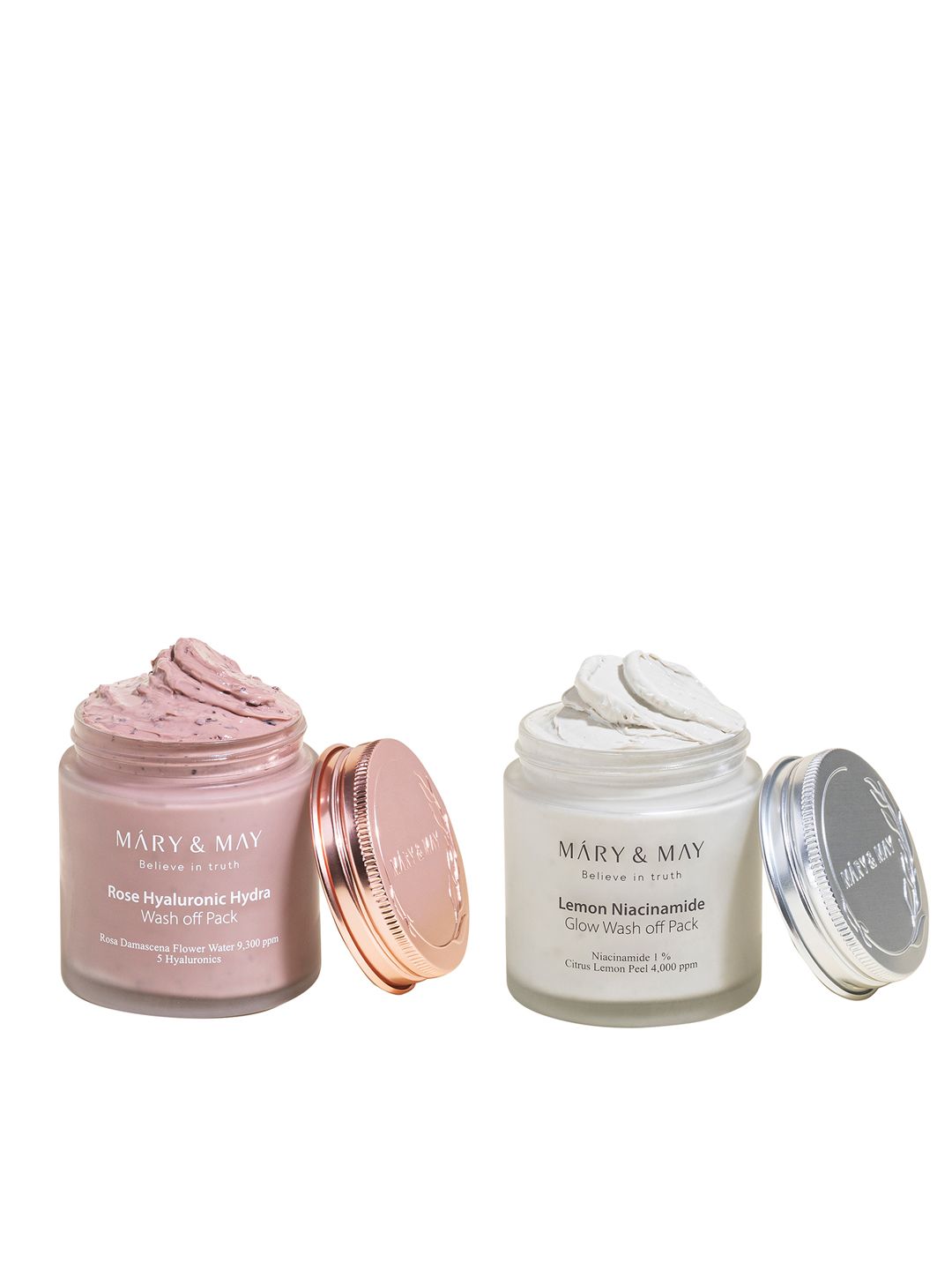 MARY&MAY Set of Lemon Niacinamide Glow & Rose Hyaluronic Hydra Wash Off Pack - 125 g each-image-17