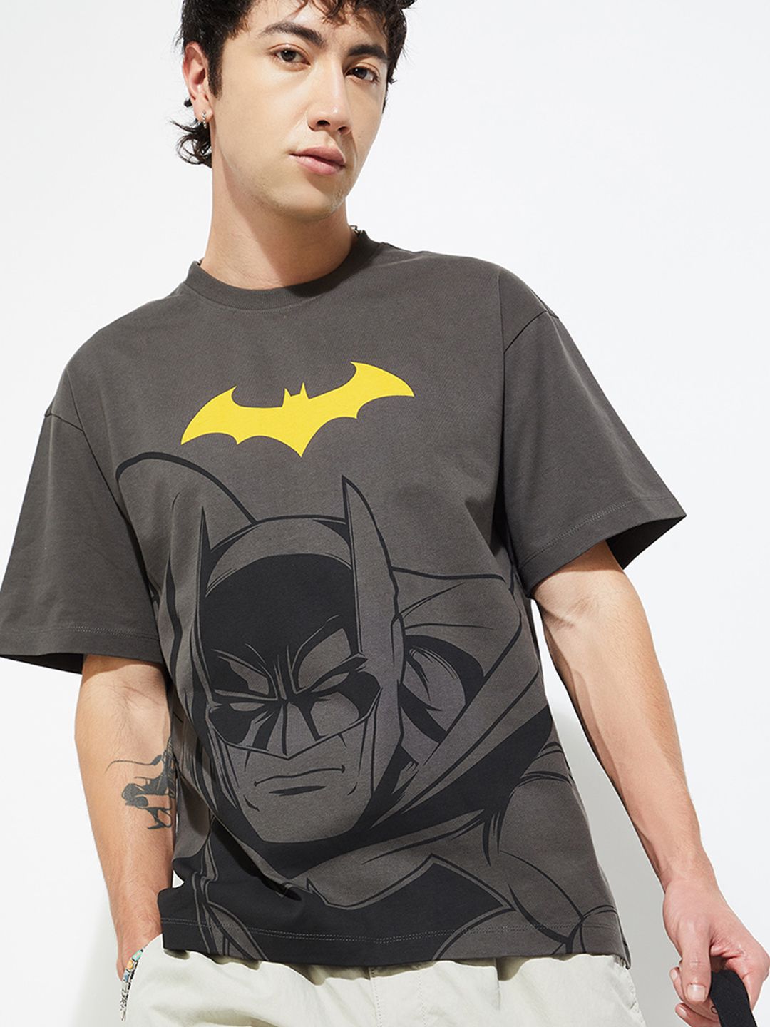 Max Men Batman Print Oversized T-shirt-image-46
