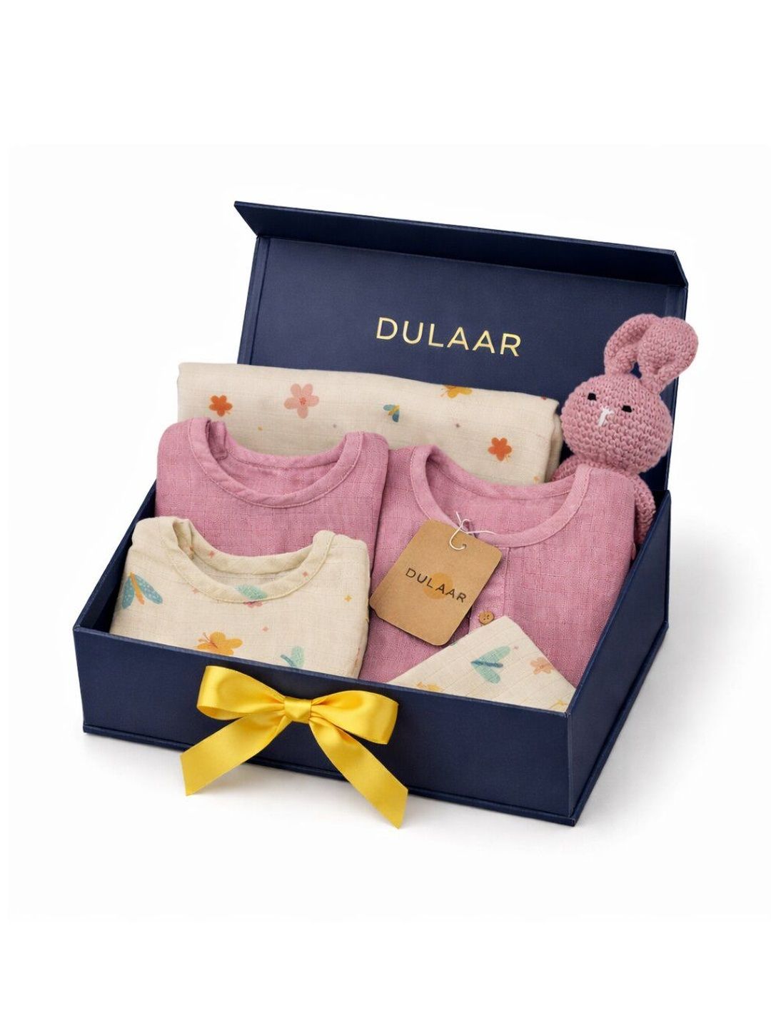 DULAAR Infants Pack Of 6 Printed Organic Cotton Baby Apparel Gift Set-image-30