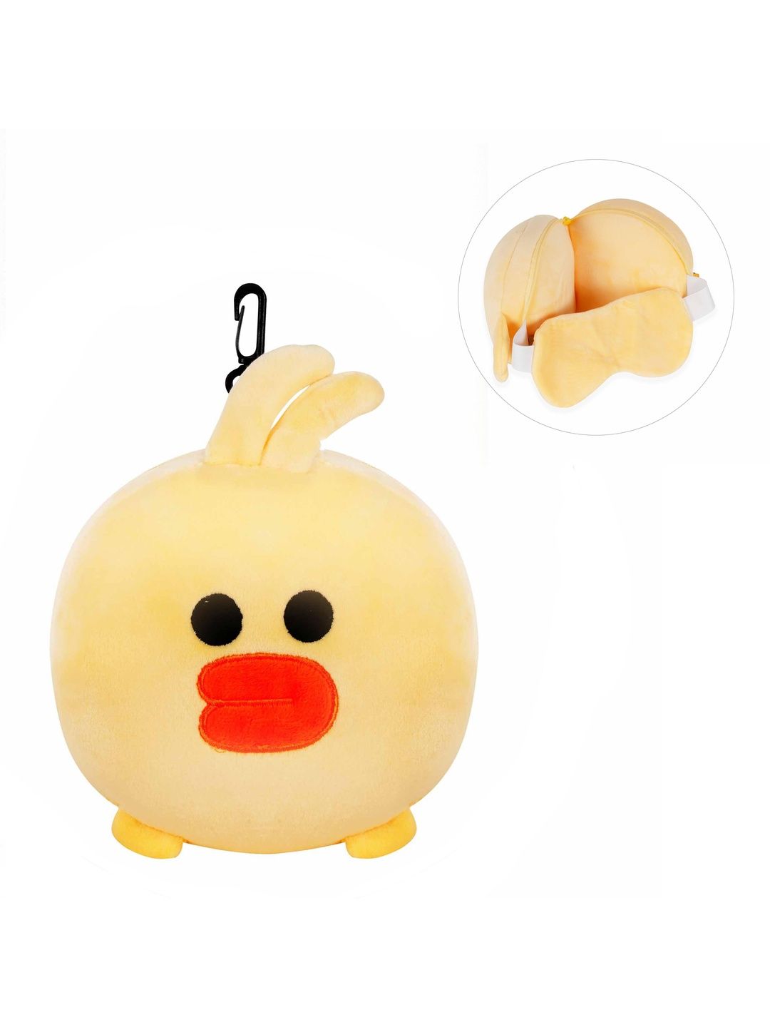 VEA Yellow Polyester Breathable Travel Pillow-image-2